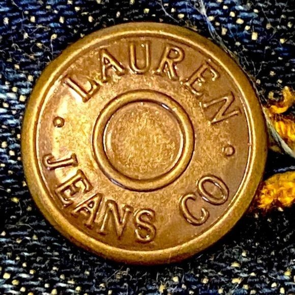 Lauren Jeans Company HOST PICK Lauren Denim Blue Jeans Leather Pockets Sz 12 - Picture 3 of 11